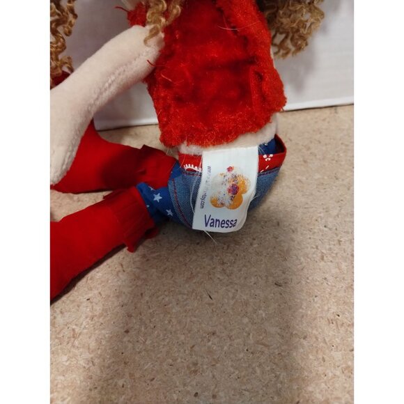 Vanessa Manhattan Toy Plush Doll Curly Hair Red Outfit Denim Pants Red Boots 12" - Picture 2 of 5